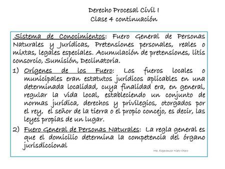 Derecho Procesal Civil I Clase 4 continuación