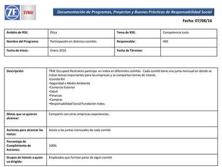 Fecha: 07/08/16 Ámbito de RSE: Ética Tema de RSE: Competencia Justa