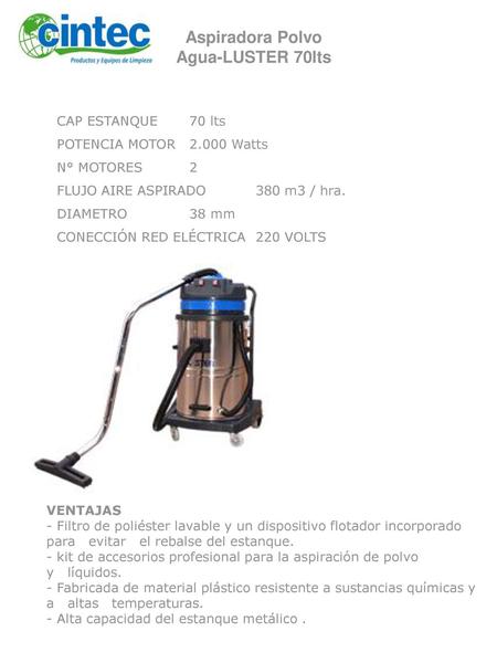 Aspiradora Polvo Agua-LUSTER 70lts