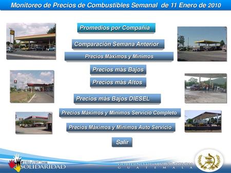 Monitoreo de Precios de Combustibles Semanal de 11 Enero de 2010