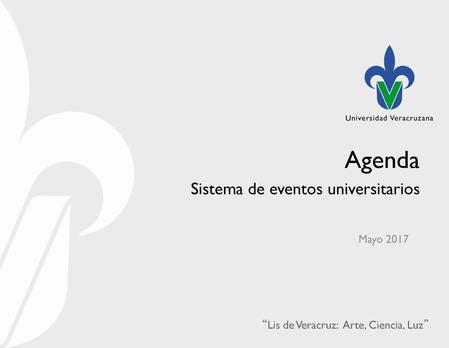 Agenda Sistema de eventos universitarios Mayo 2017.