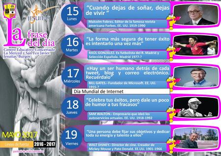 MAYO 2017 Día Mundial de Internet Lunes Martes