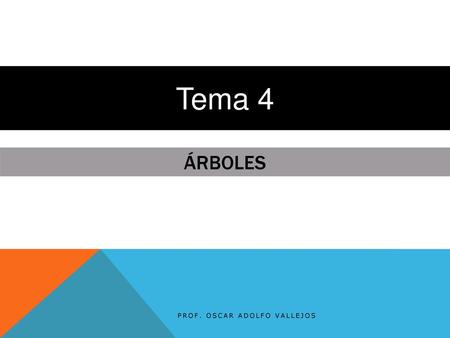 Tema 4 Árboles Prof. Oscar Adolfo Vallejos.