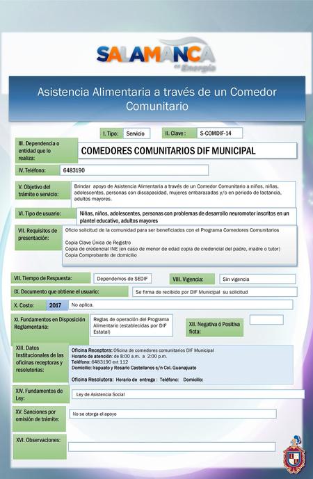 Asistencia Alimentaria a través de un Comedor Comunitario