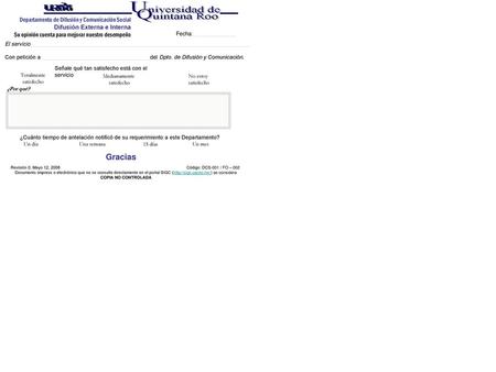 Gracias Departamento de Difusión y Comunicación Social