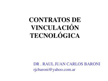 CONTRATOS DE VINCULACIÓN TECNOLÓGICA