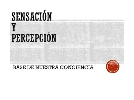 SENSACIÓN Y PERCEPCIÓN