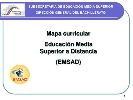 Mapa curricular Educación Media Superior a Distancia (EMSAD)