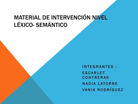 Material de intervención nivel léxico- semántico