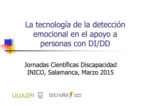 Jornadas Científicas Discapacidad INICO, Salamanca, Marzo 2015