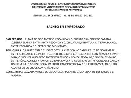COORDINACIÓN GENERAL DE SERVICIOS PUBLICOS MUNICIPALES.