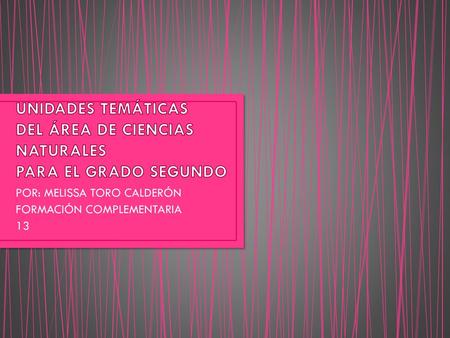 POR: MELISSA TORO CALDERÓN FORMACIÓN COMPLEMENTARIA 13