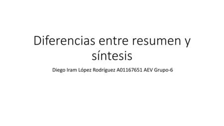 Diferencias entre resumen y síntesis