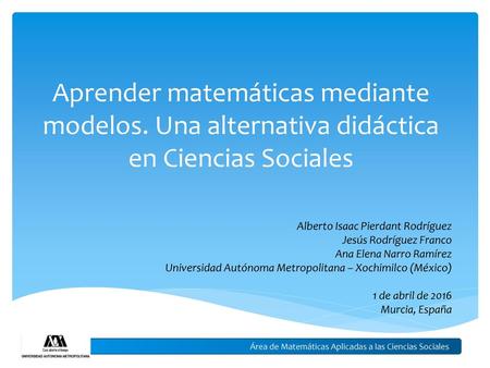 Área de Matemáticas Aplicadas a las Ciencias Sociales
