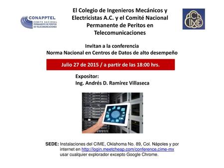 El Colegio de Ingenieros Mecánicos y Electricistas A. C
