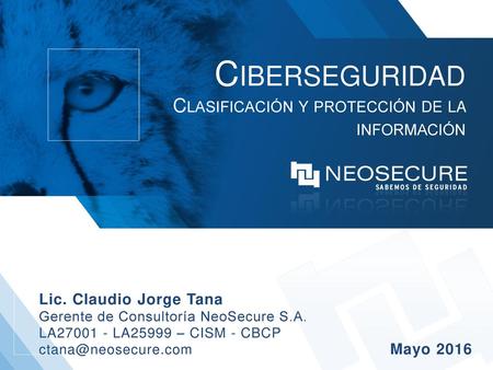 Ciberseguridad Clasificación y protección de la información