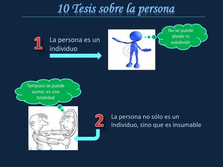 Tesis sobre la persona La persona es un individuo