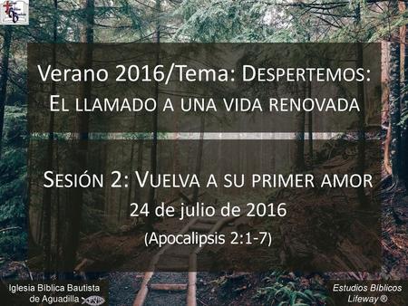 Verano 2016/Tema: Despertemos: El llamado a una vida renovada
