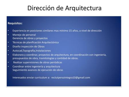 Dirección de Arquitectura