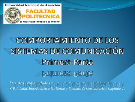 COMPORTAMIENTO DE LOS SISTEMAS DE COMUNICACIÓN