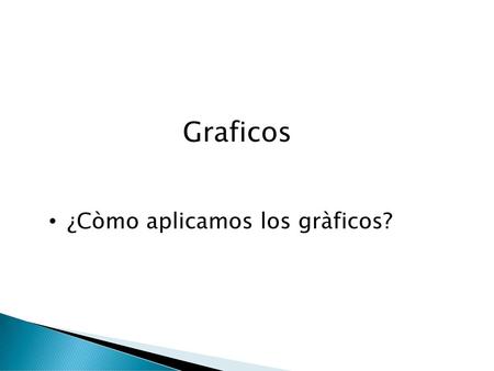Graficos ¿Còmo aplicamos los gràficos?.