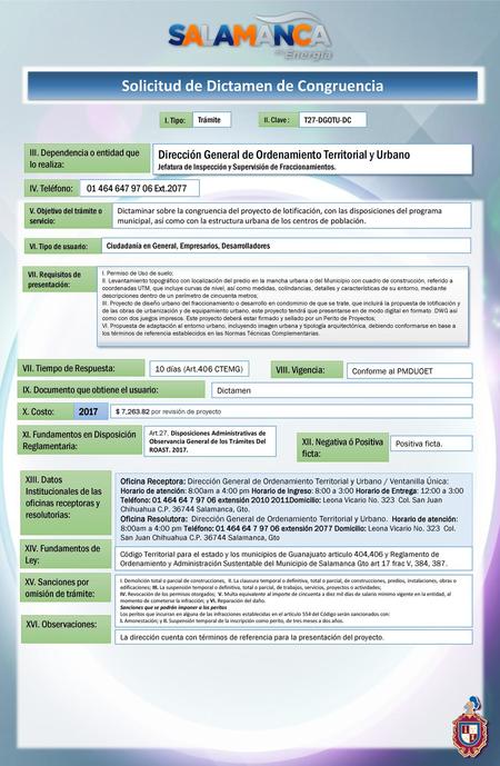 Solicitud de Dictamen de Congruencia