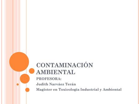 CONTAMINACIÓN AMBIENTAL