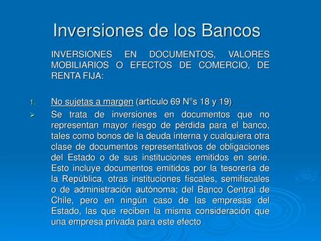 Inversiones de los Bancos