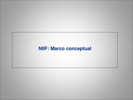 NIIF: Marco conceptual