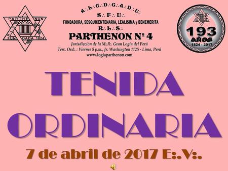 TENIDA ORDINARIA 7 de abril de 2017 E:.V:..