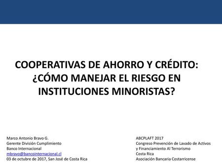 COOPERATIVAS DE AHORRO Y CRÉDITO: