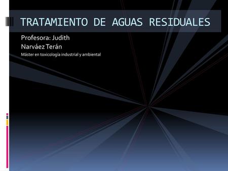 TRATAMIENTO DE AGUAS RESIDUALES