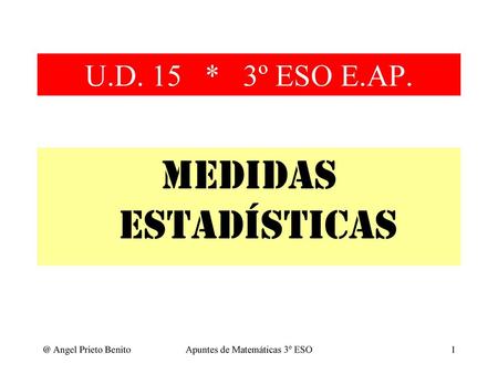 Apuntes de Matemáticas 3º ESO