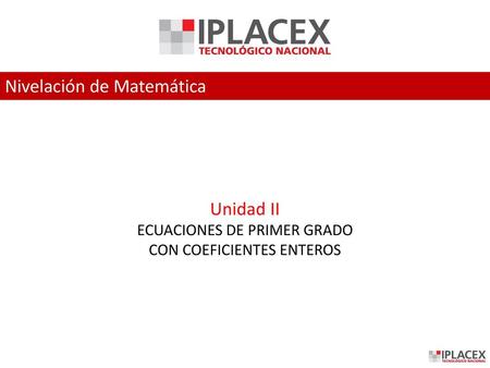 Nivelación de Matemática