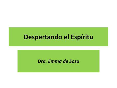 Despertando el Espíritu