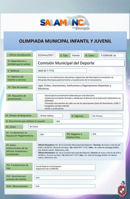 OLIMPIADA MUNICIPAL INFANTIL Y JUVENIL