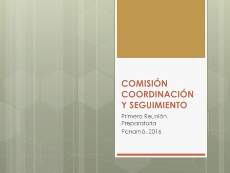 COMISIÓN COORDINACIÓN Y SEGUIMIENTO