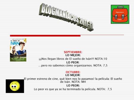 BLOGMANÍACOS SEPTIEMBRE: LO MEJOR: