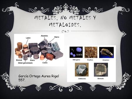 Metales, No metales y metaloides.
