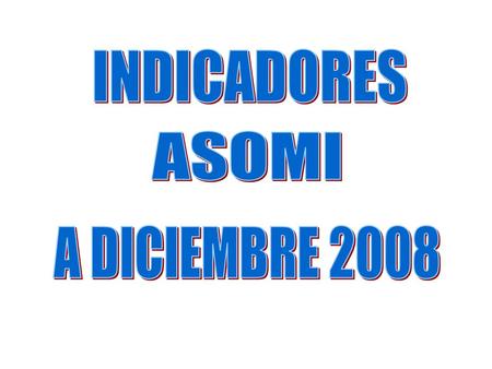 INDICADORES ASOMI A DICIEMBRE 2008.