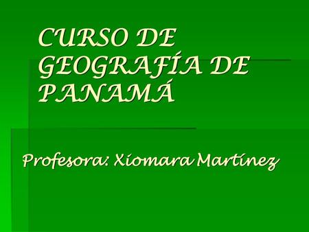 CURSO DE GEOGRAFÍA DE PANAMÁ