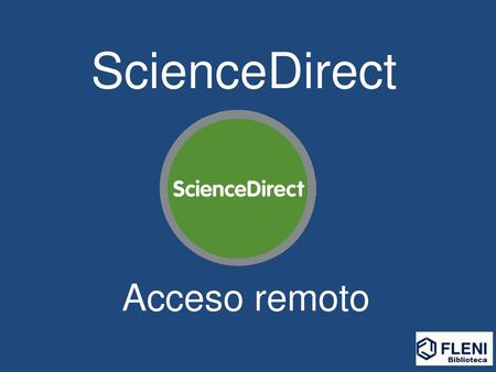 ScienceDirect Acceso remoto.