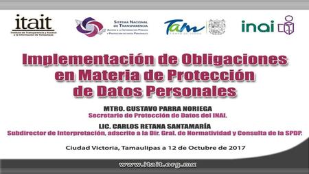 Taller  Implementación de obligaciones en materia de protección de datos personales