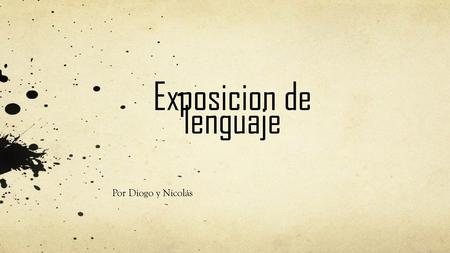 Exposicion de lenguaje