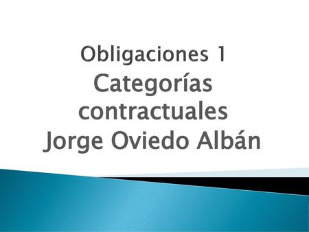 Categorías contractuales Jorge Oviedo Albán