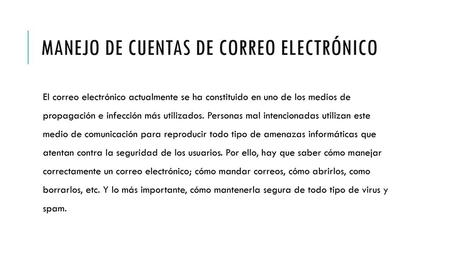Manejo de cuentas de correo electrónico