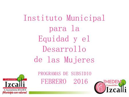 Instituto Municipal para la Equidad y el Desarrollo las Mujeres de