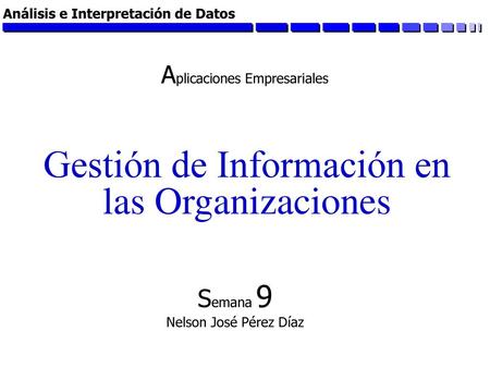 Gestión de Información en las Organizaciones