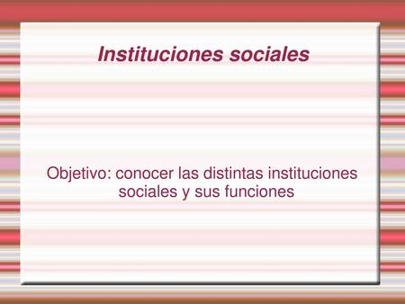 Instituciones sociales