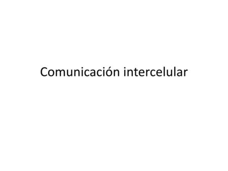 Comunicación intercelular
